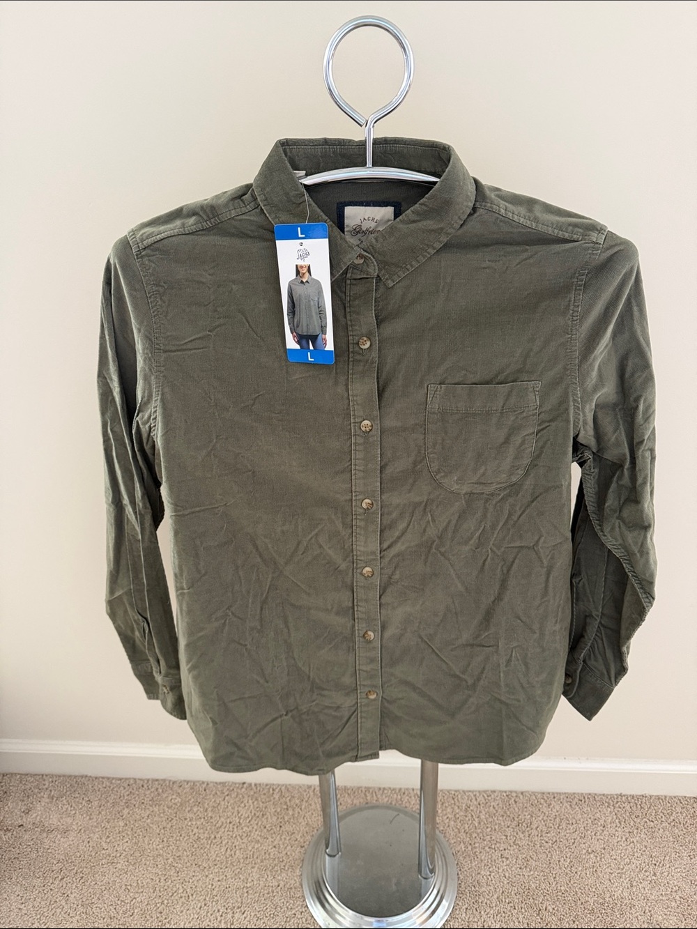 JACHS Girlfriend Olive Button-Up Shirt